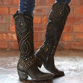 Women's Studded Knee High Boots — View 2