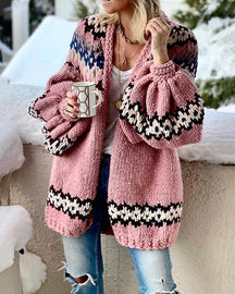 Women's Ribbed Lantern Sleeve Cardigan — View 4