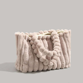 Women's Plush Ribbed Tote Bag by Juana Fashion