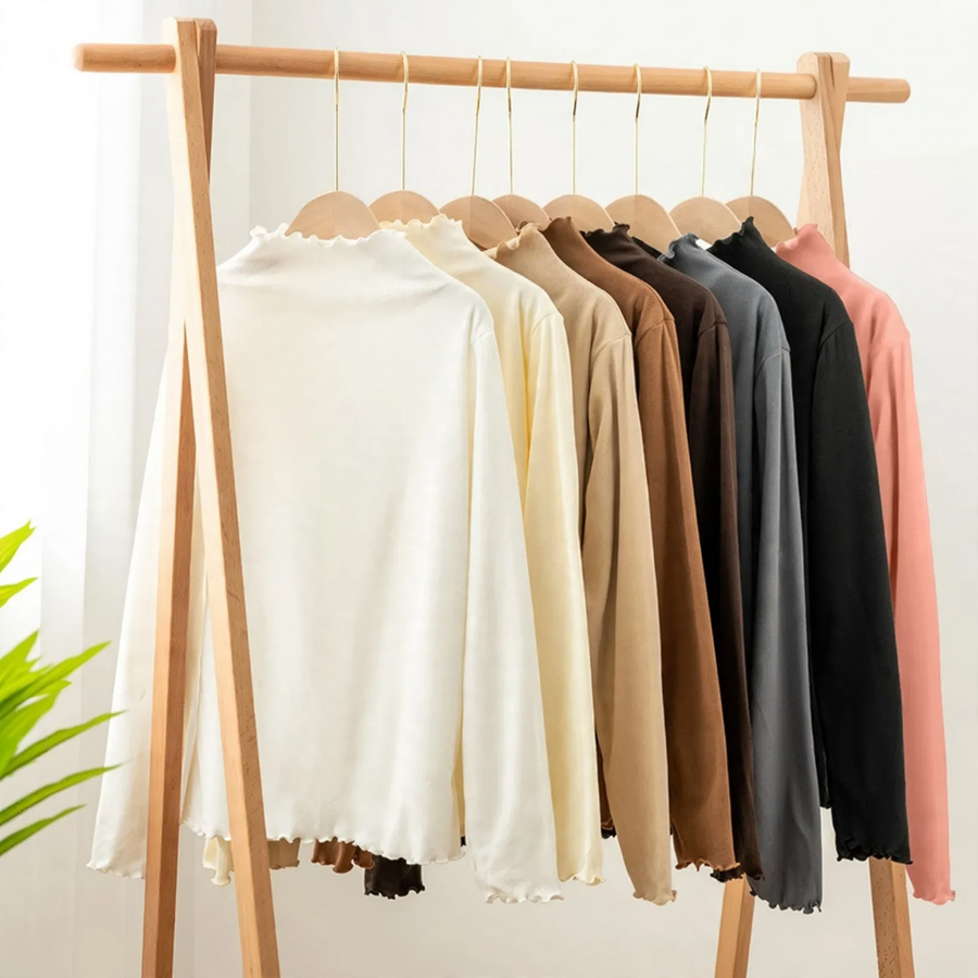 Women's Long Sleeve Mock Neck Top — View 1