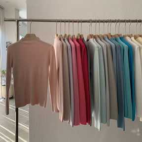 Women's Long Sleeve Mock Neck Sweater — View 1