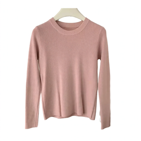 Women's Fitted Long Sleeve Crewneck Sweater — View 10