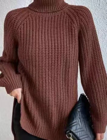 Women's Raglan Sleeve Mock Neck Sweater — View 7