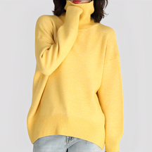 Women's Oversized Plus Size Turtleneck Sweater — View 5