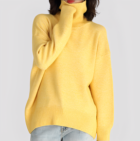 Women's Oversized Plus Size Turtleneck Sweater — View 5