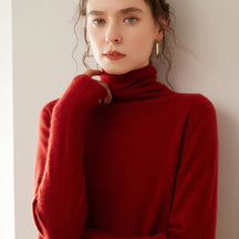 Women's Cashmere Mock Neck Sweater — View 10