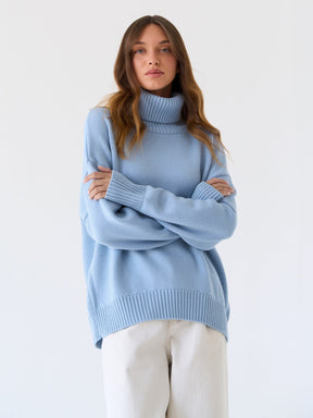 Women's Relaxed Fit Turtleneck Sweater — View 1