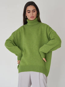 Women's Relaxed Fit Turtleneck Sweater — View 2