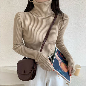 Women's Fitted Thumbhole Turtleneck Sweater — View 4