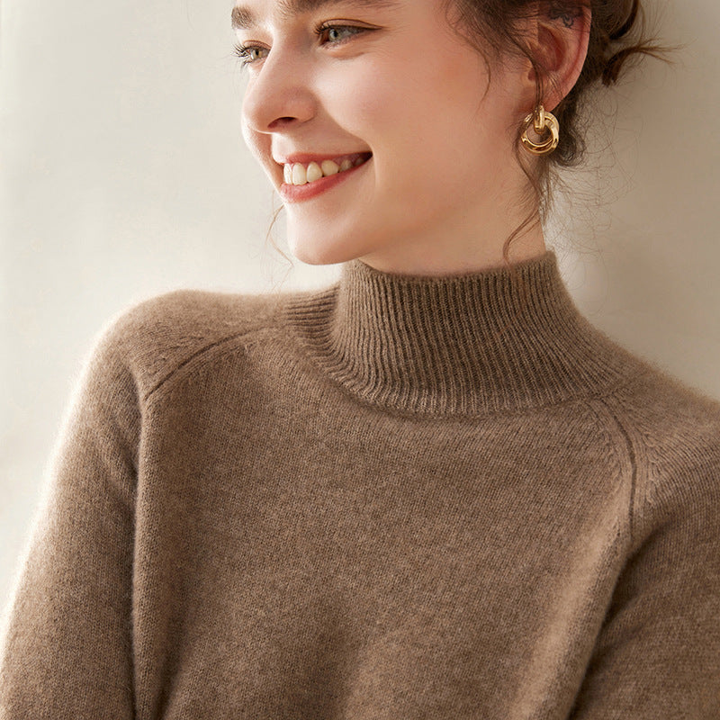 Women's Cashmere Mock Neck Sweater — View 1