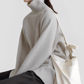 Women's Oversized Plus Size Turtleneck Sweater — View 2