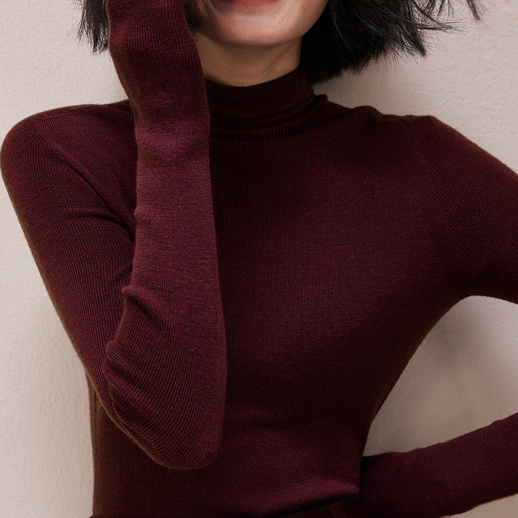 Women's Wool Mock Neck Sweater — View 4