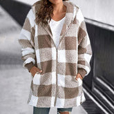 Women's Plaid Hooded Coat — View 1