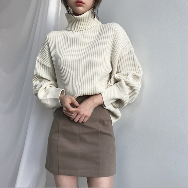 Women's Drop Shoulder Turtleneck Sweater — View 9