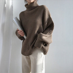 Women's Drop Shoulder Turtleneck Sweater — View 3