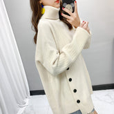 Women's Button Detail Turtleneck Sweater — View 10