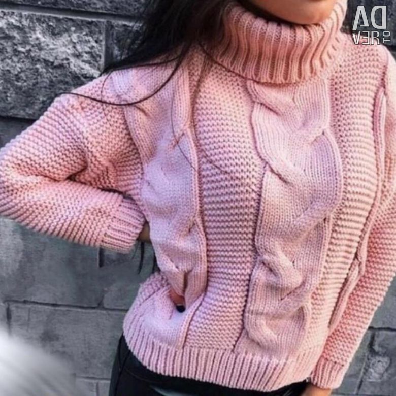 Women's Cable Knit Ribbed Turtleneck Sweater — View 1
