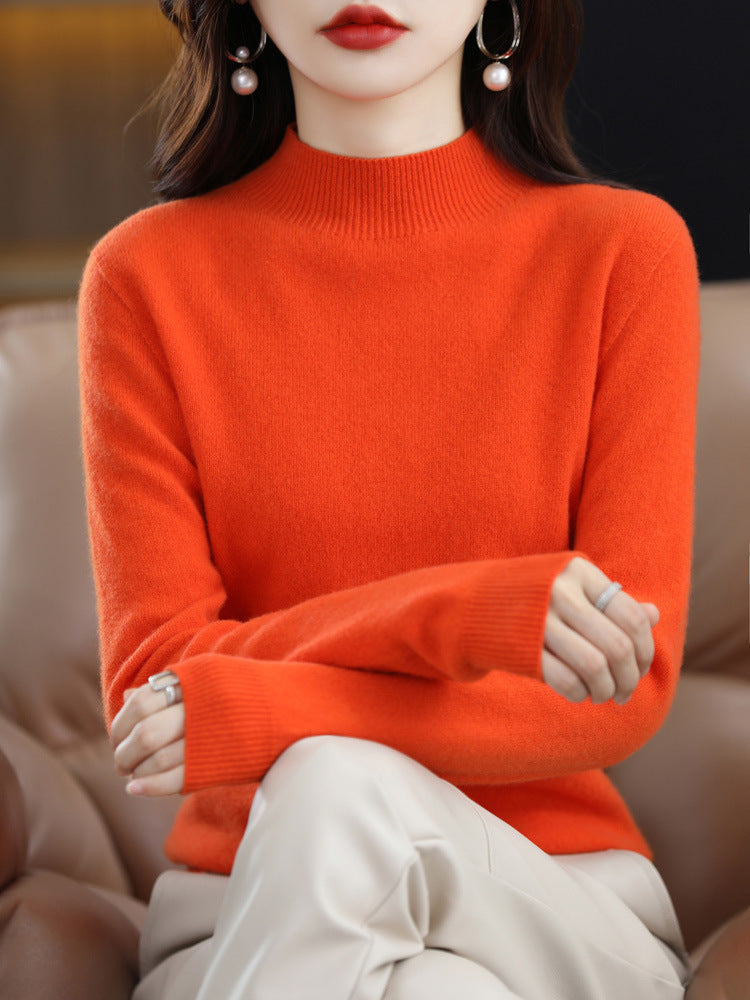 Women's Wool Mock Neck Sweater — View 12