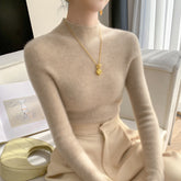 Women's Cashmere Long Sleeve Mock Neck Top — View 6