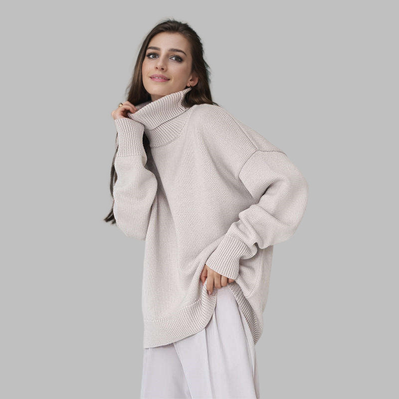 Women's Relaxed Fit Turtleneck Sweater — View 2