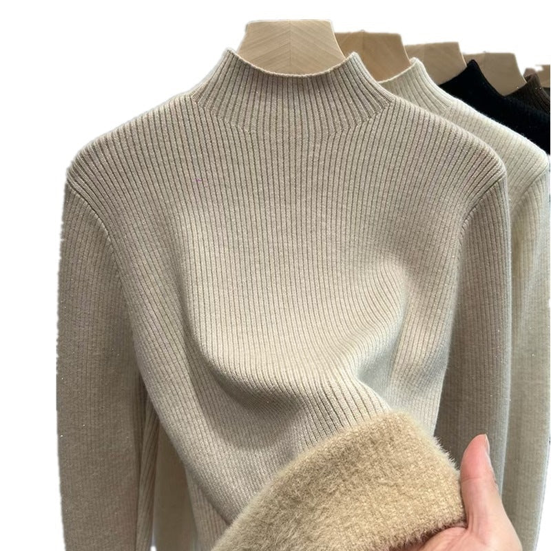 Women's Ribbed Mock Neck Sweater — View 5
