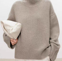 Women's Wool Relaxed Fit Mock Neck Sweater — View 8