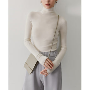 Women's Cashmere Mock Neck Sweater — View 3