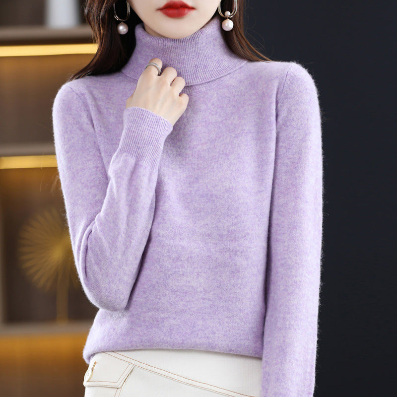 Women's Relaxed Fit Turtleneck Sweater — View 3