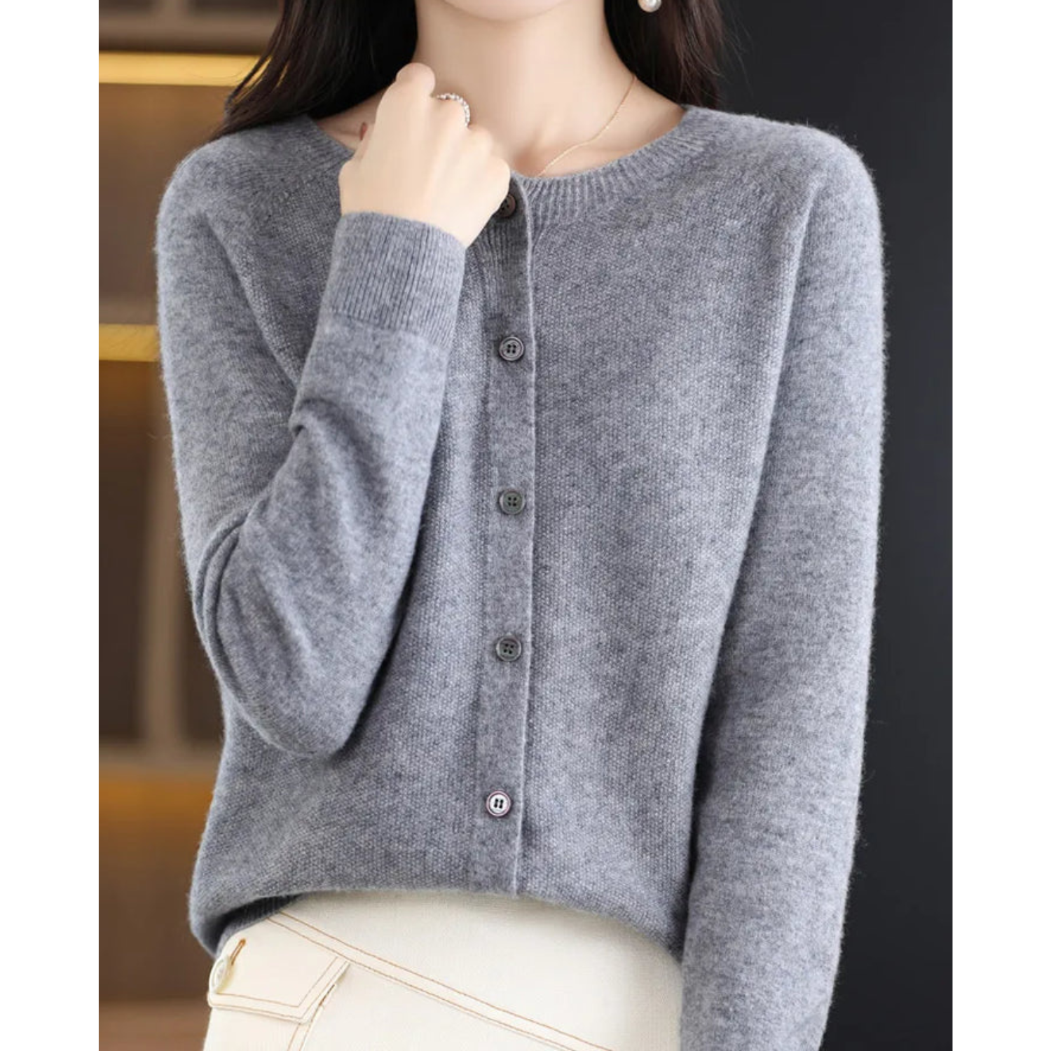 Women's Crewneck Cardigan — View 7