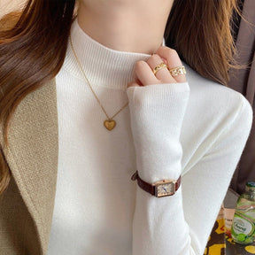 Women's Fitted Mock Neck Sweater — View 8