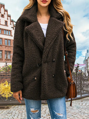Women's Double Breasted Teddy Jacket — View 21