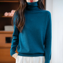 Women's Relaxed Fit Mock Neck Sweater — View 7