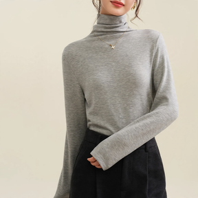 Women's Wool Blend Mock Neck Sweater — View 7