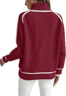 Women's Relaxed Fit Mock Neck Sweater — View 9