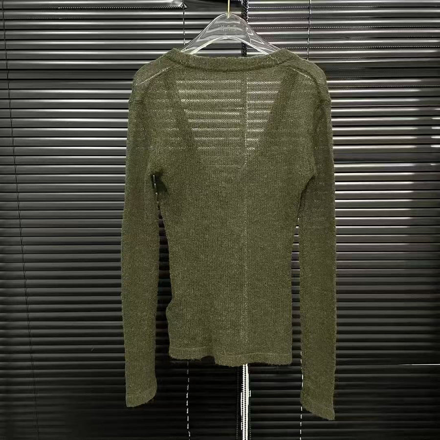 Women's Long Sleeve V Neck Sweater — View 2