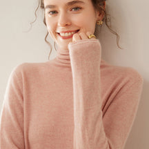 Women's Cashmere Mock Neck Sweater — View 5