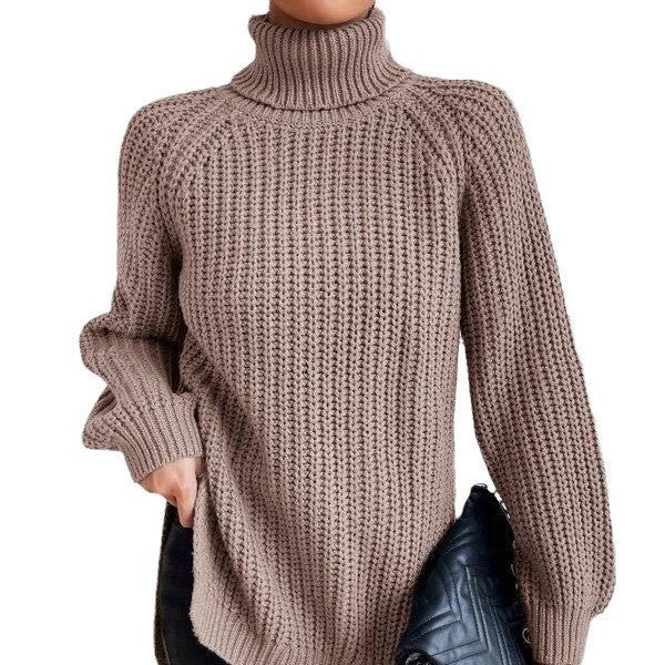 Women's Raglan Sleeve Mock Neck Sweater — View 4