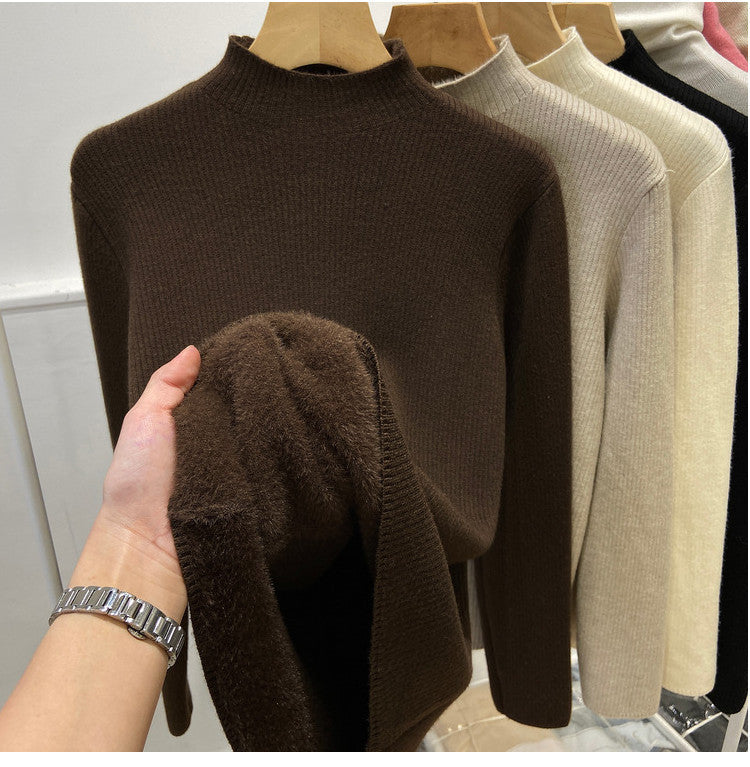 Women's Ribbed Mock Neck Sweater — View 8