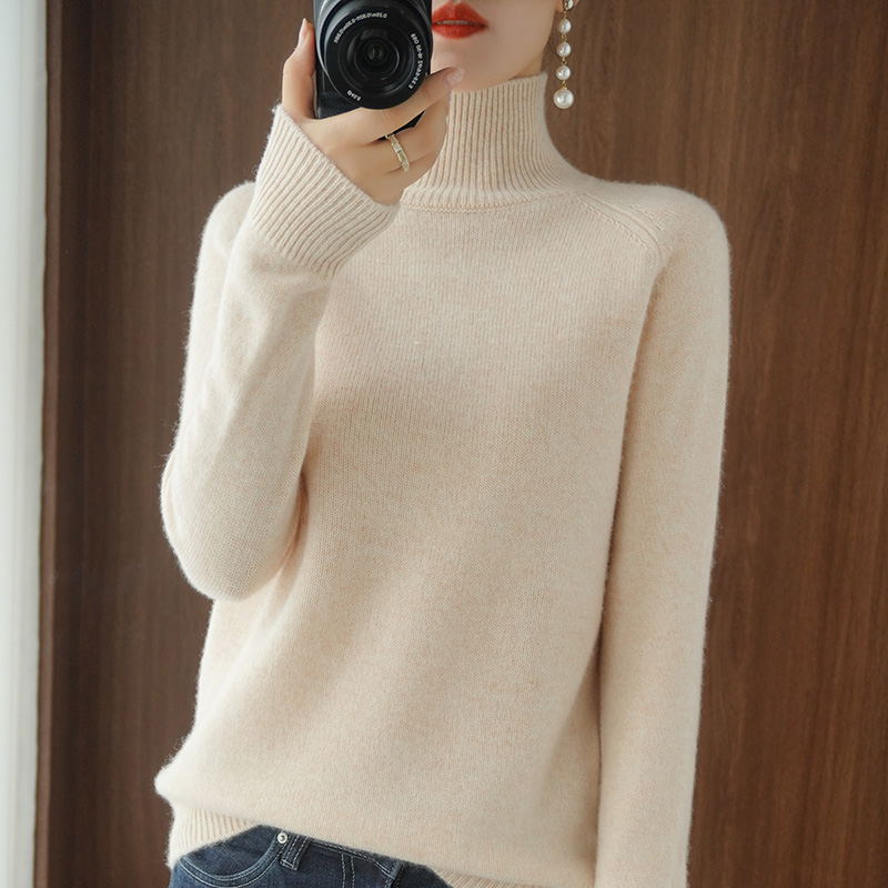 Women's Relaxed Fit Mock Neck Sweater — View 6