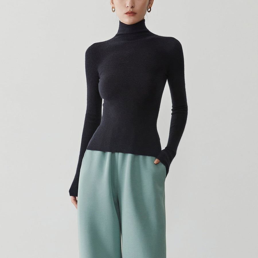 Women's Cashmere Mock Neck Sweater — View 2