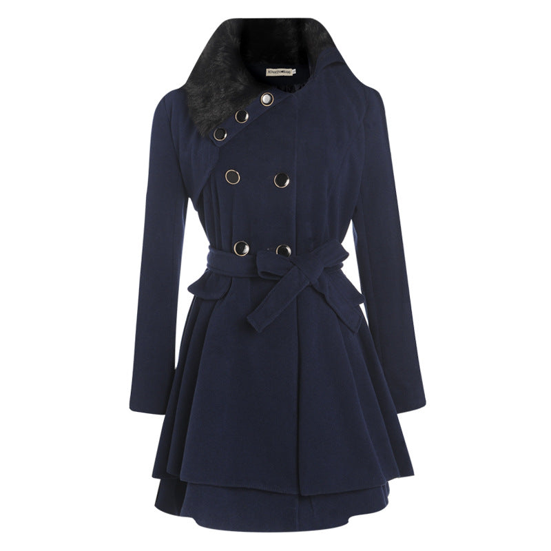 Women's Wool Fitted Double Breasted Coat — View 4