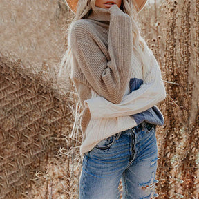 Women's Colorblock Turtleneck Sweater — View 2
