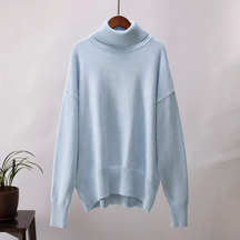 Women's Relaxed Fit Turtleneck Sweater — View 9