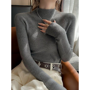 Women's Fitted Long Sleeve Crewneck Sweater — View 2
