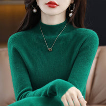 Women's Cashmere Mock Neck Sweater — View 6