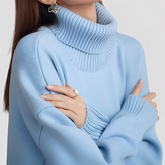 Women's Oversized Plus Size Turtleneck Sweater — View 1