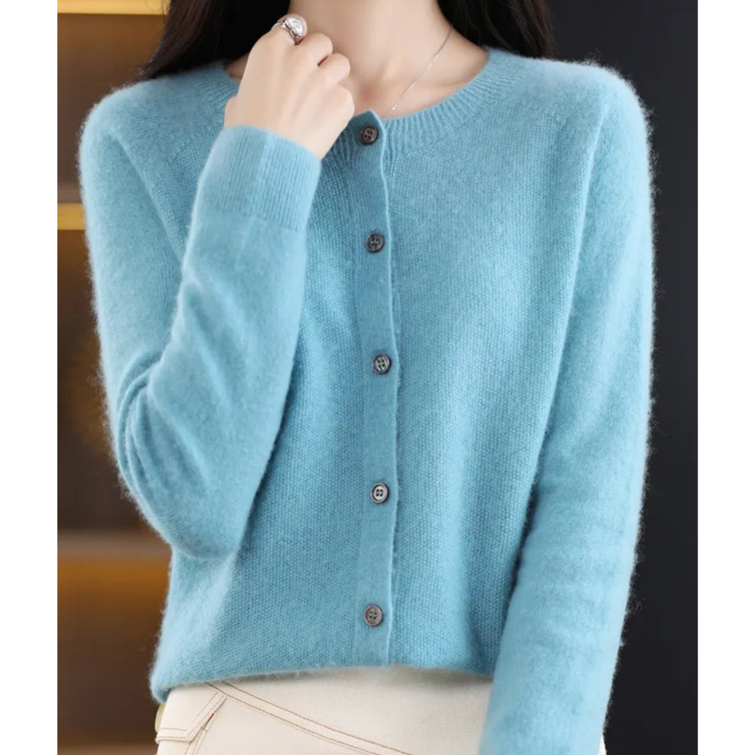 Women's Crewneck Cardigan — View 4