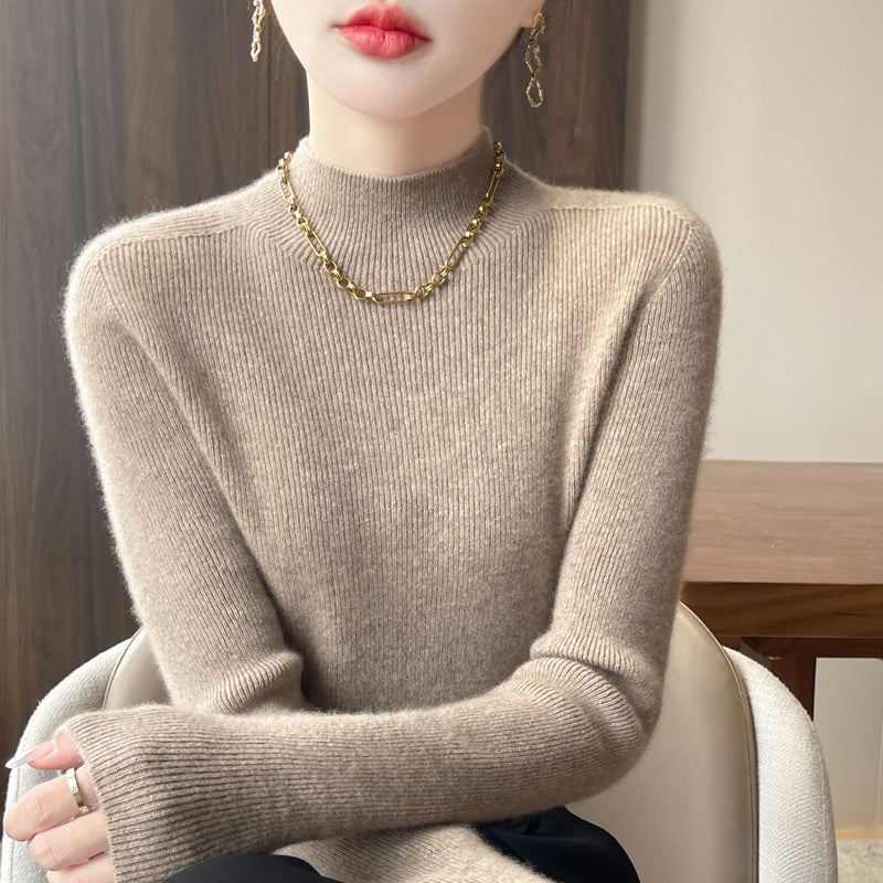 Women's Fitted Mock Neck Sweater — View 1