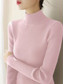 Women's Fitted Mock Neck Sweater — View 4