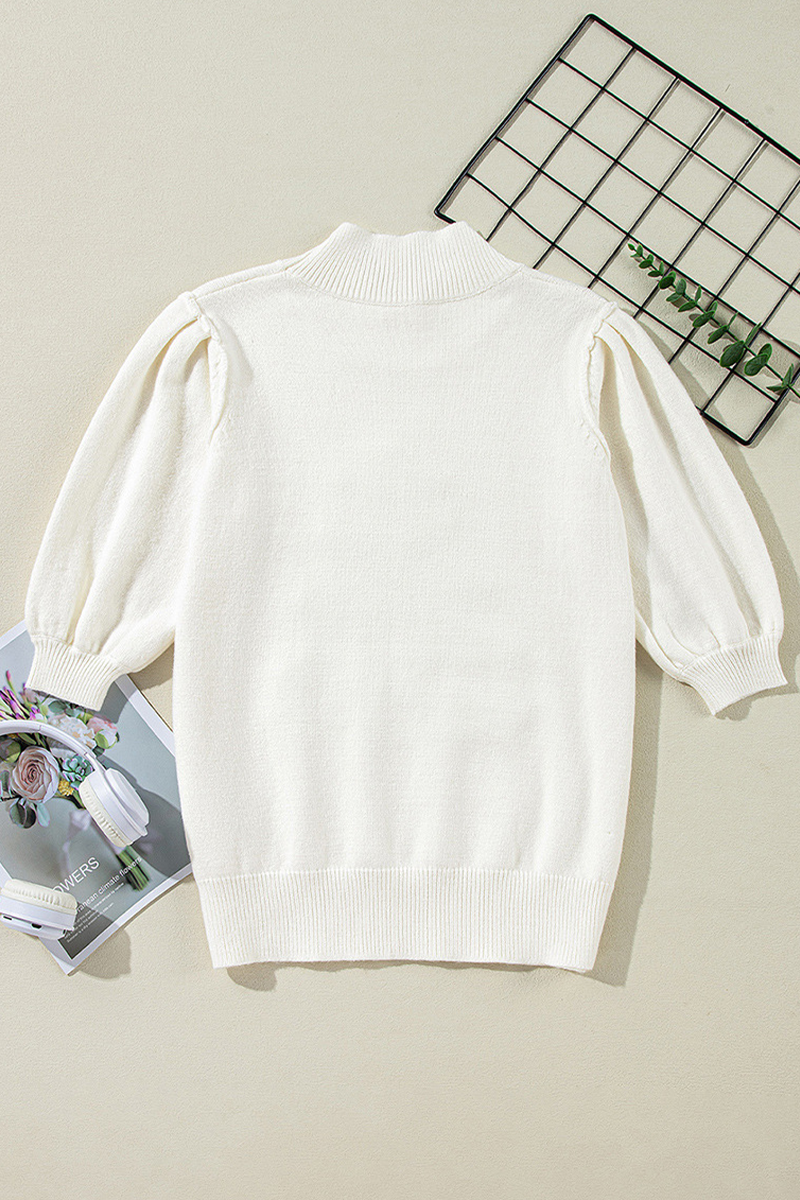 Women's Holiday Patchwork Sequin Detail Turtleneck Sweater — View 5